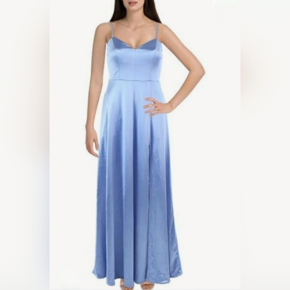 City Studios Satin Gown with Pockets
